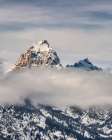 USA, Wyoming, Grand Teton National Park, Jackson. Grand Teton and Mount Owen above the clouds Art Print